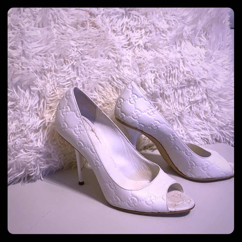 Gucci white heels